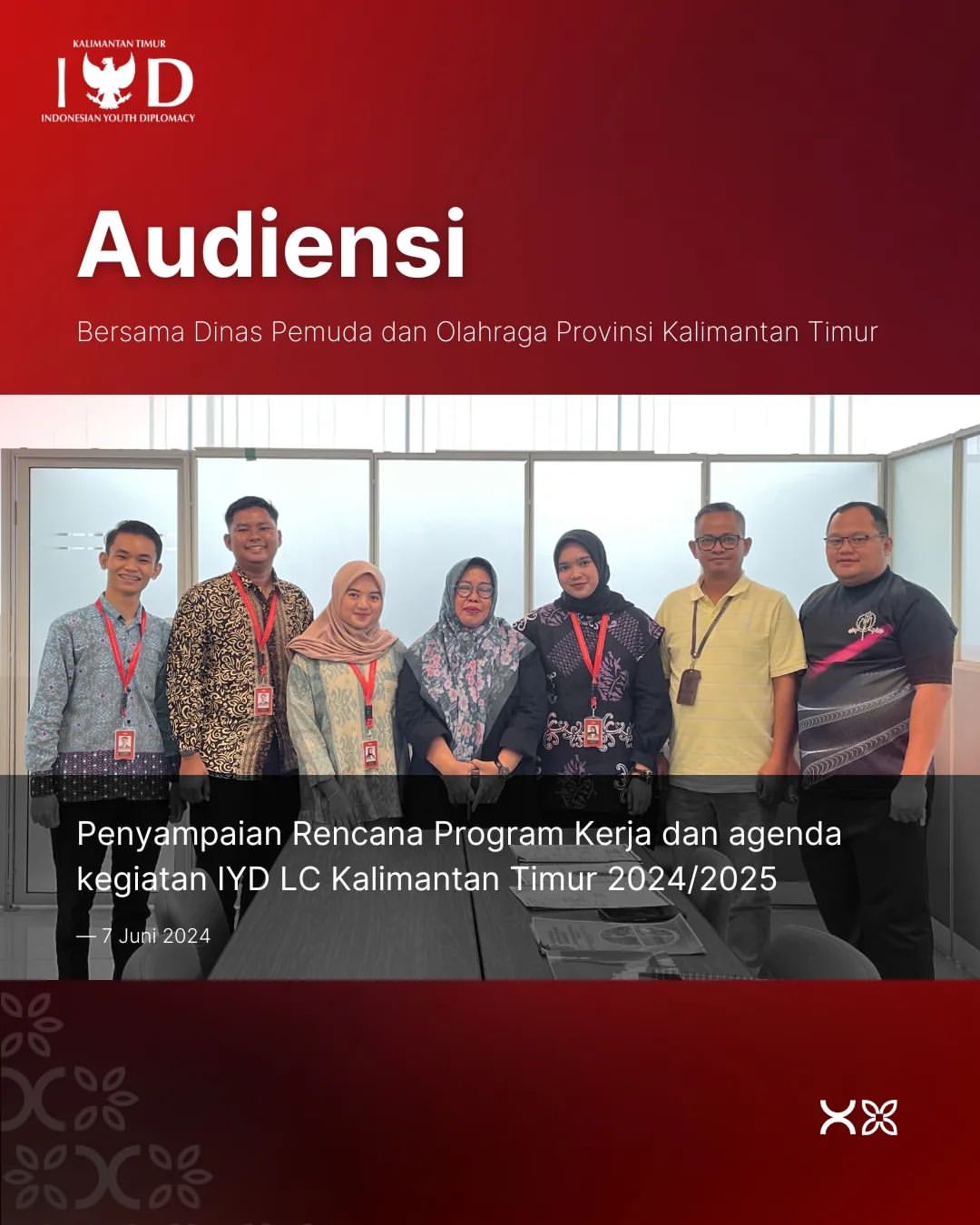 Audiensi Rencana Program Kerja IYD Kaltim 2024/2025 bersama Dinas Pemuda dan Olahraga Provinsi Kalimantan Timur